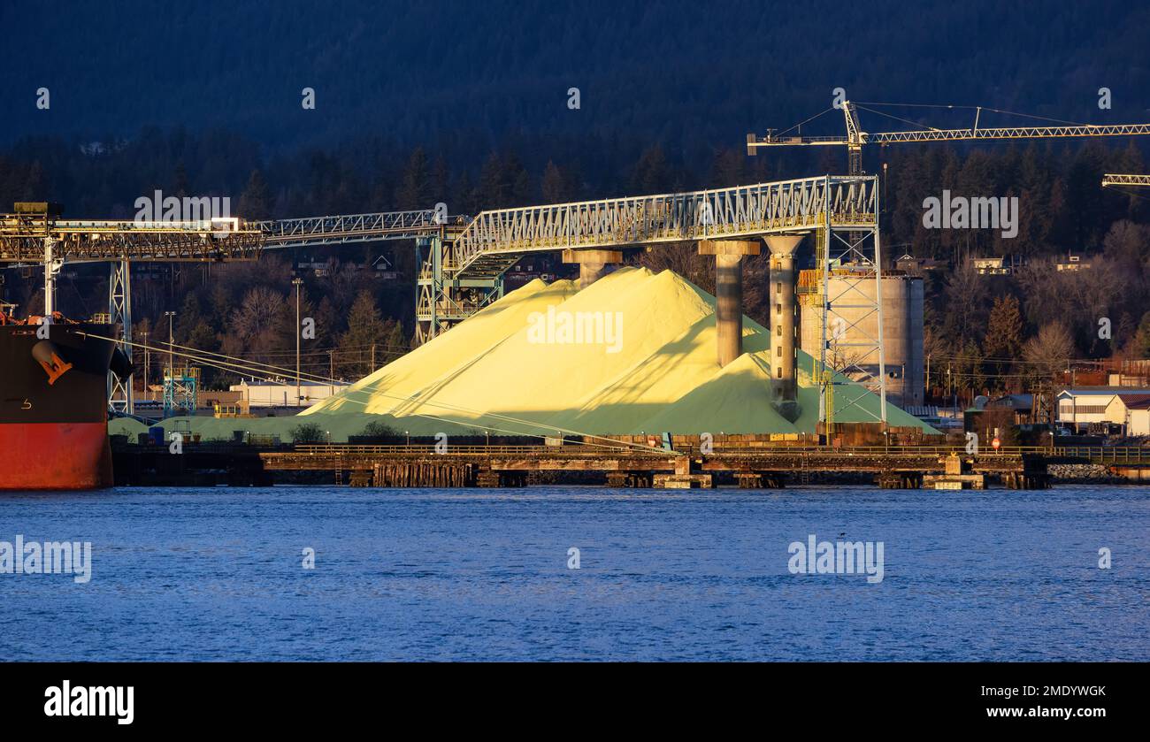Sulphur Industrial Site in the city. North Vancouver Stock Photo