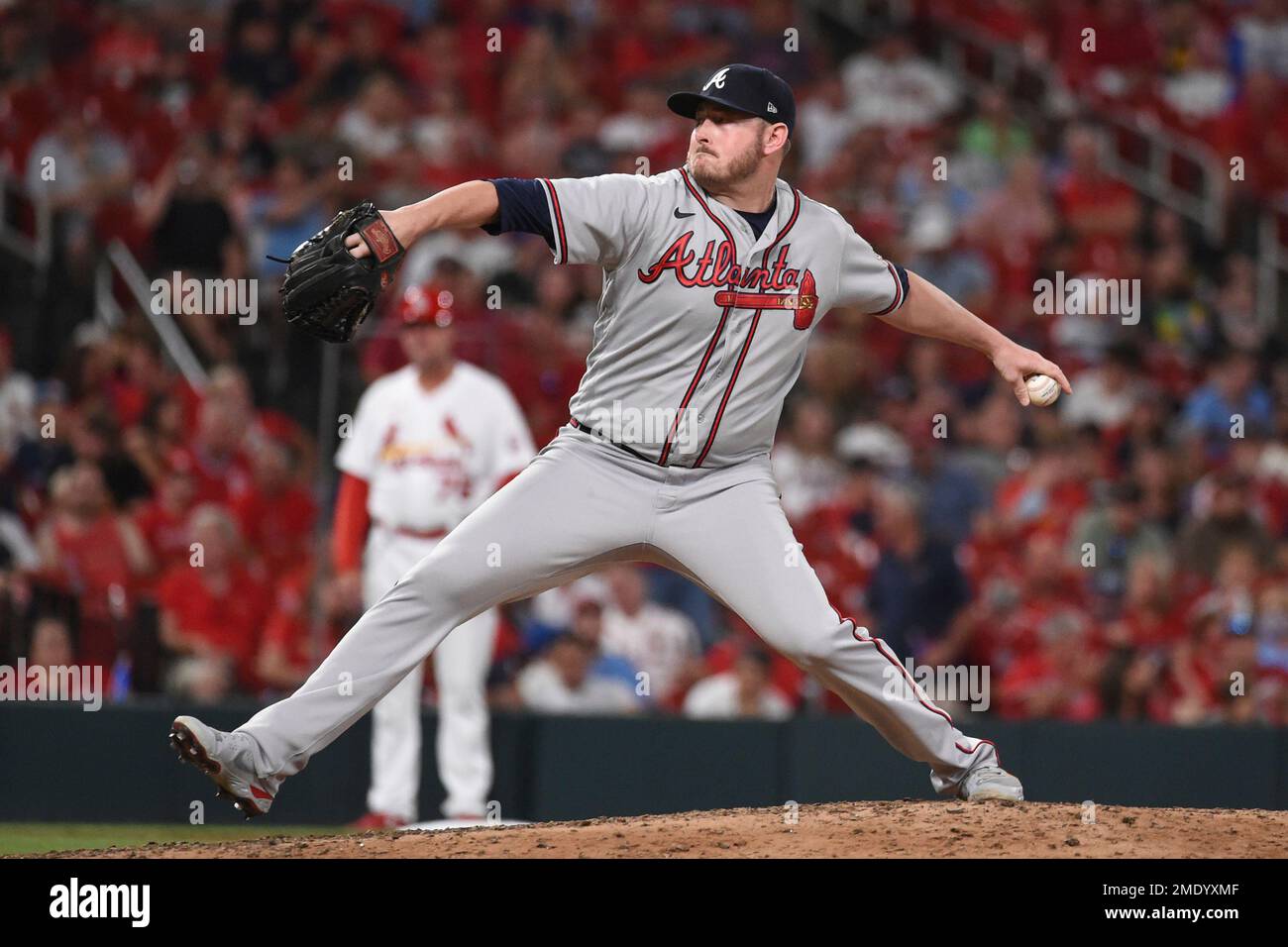 This is a 2021 photo of Tyler Matzek of the Atlanta Braves baseball team.  This image reflects the Atlanta Braves active roster as of Friday, Feb. 26,  2021 when this image was