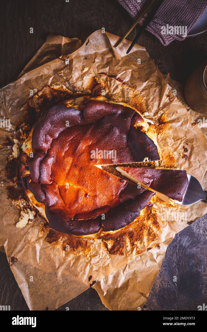 Homemade Basque Burnt Cheesecake (San Sebastian Basque Cheesecake