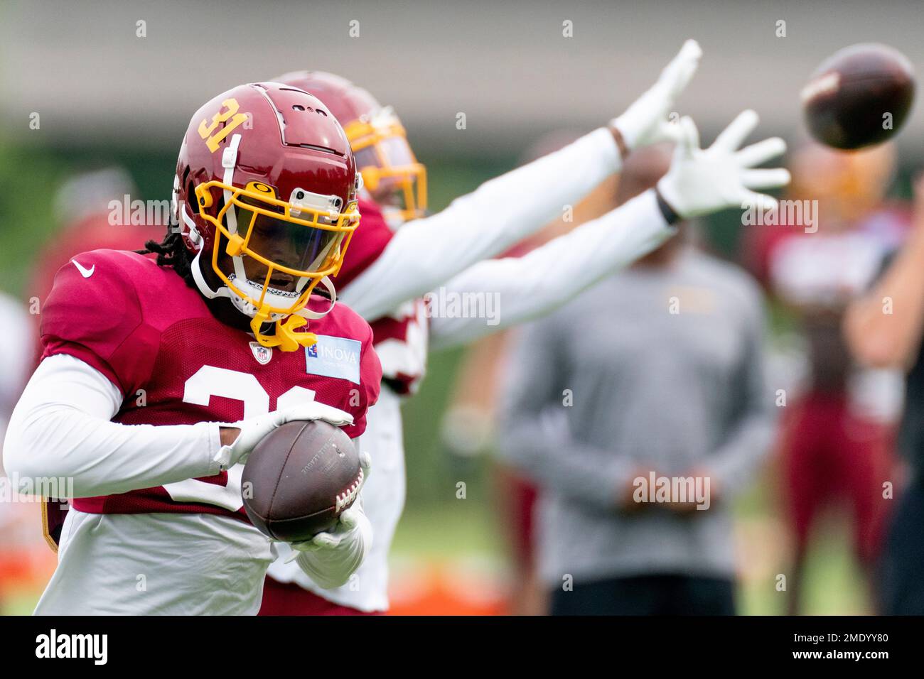 Washington Football Team safety Kamren Curl (31) runs during an NFL  football game against the Los Angeles Chargers, Sunday, Sept. 12, 2021 in  Landover, Md. (AP Photo/Daniel Kucin Jr Stock Photo - Alamy