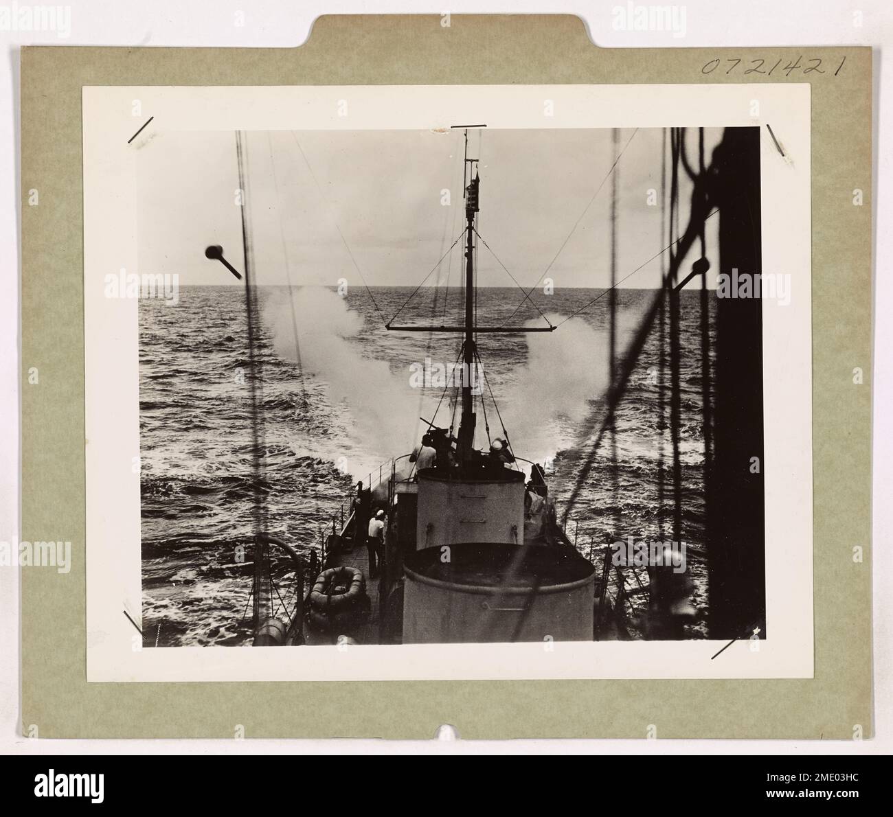 Depth Charges. This image depicts depth charge explosions on a ship