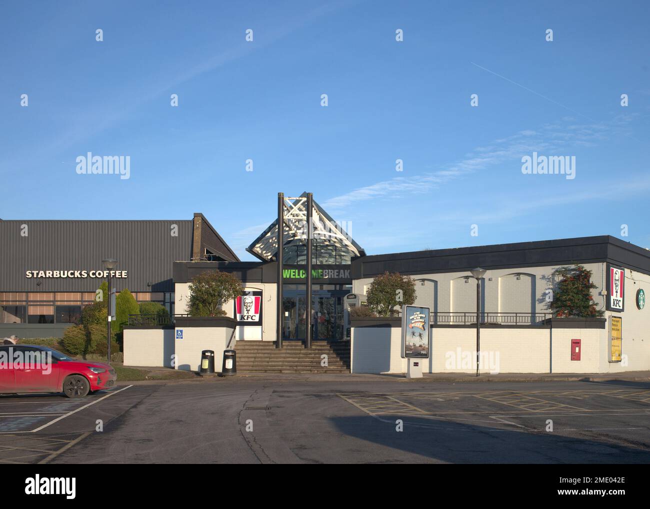 Woodall Motorway Service Station on the northbound M1 in Yorkshire Stock Photo