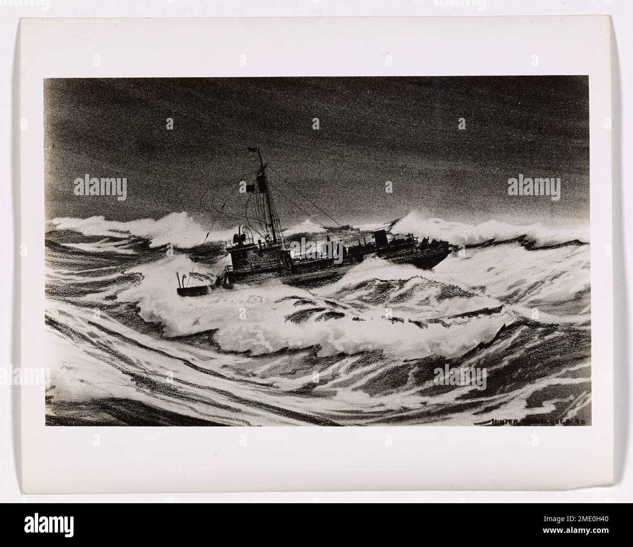 Battling Thirty Foot Waves This Image Depicts Artwork Of U S Coast battling-thirty-foot-waves-this-image-depicts-artwork-of-u-s-coast