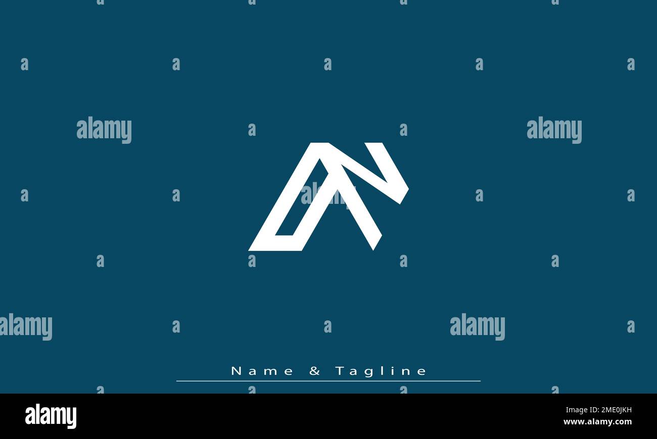 Alphabet letters Initials Monogram logo UN , NU Stock Vector
