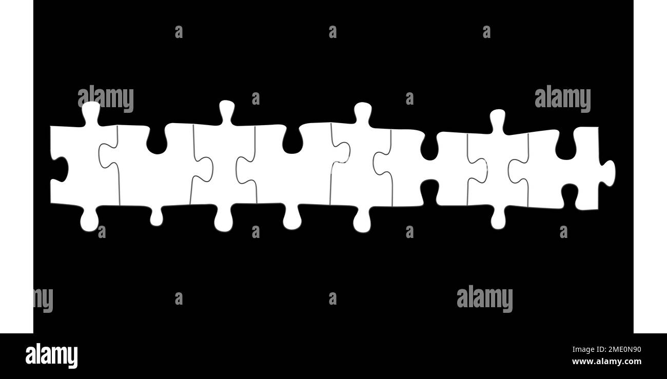 Puzzle pieces illustration Black and White Stock Photos & Images - Alamy