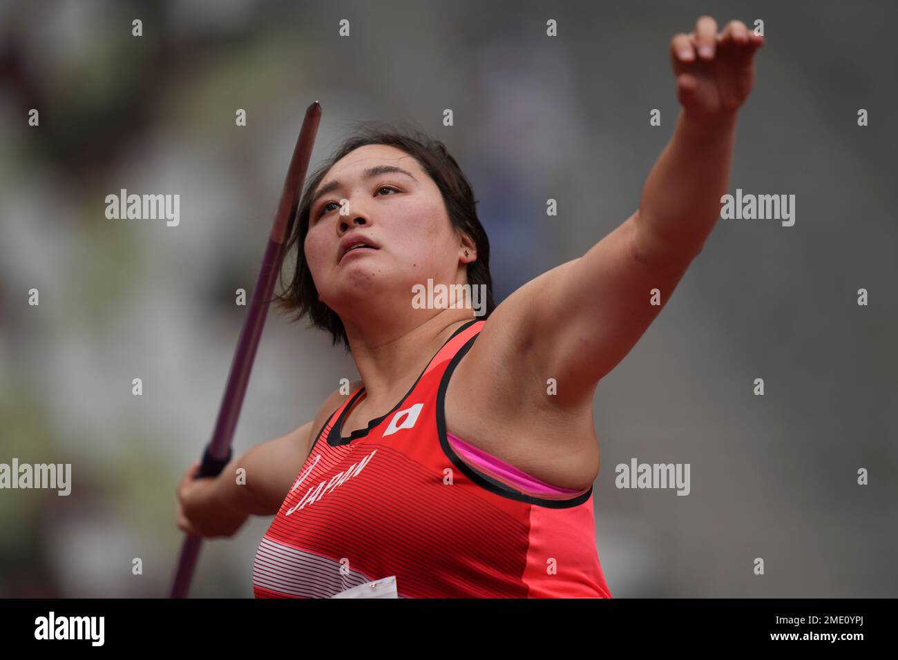 Haruka Kitaguchi, of Japan, competes in qualifications for the women's