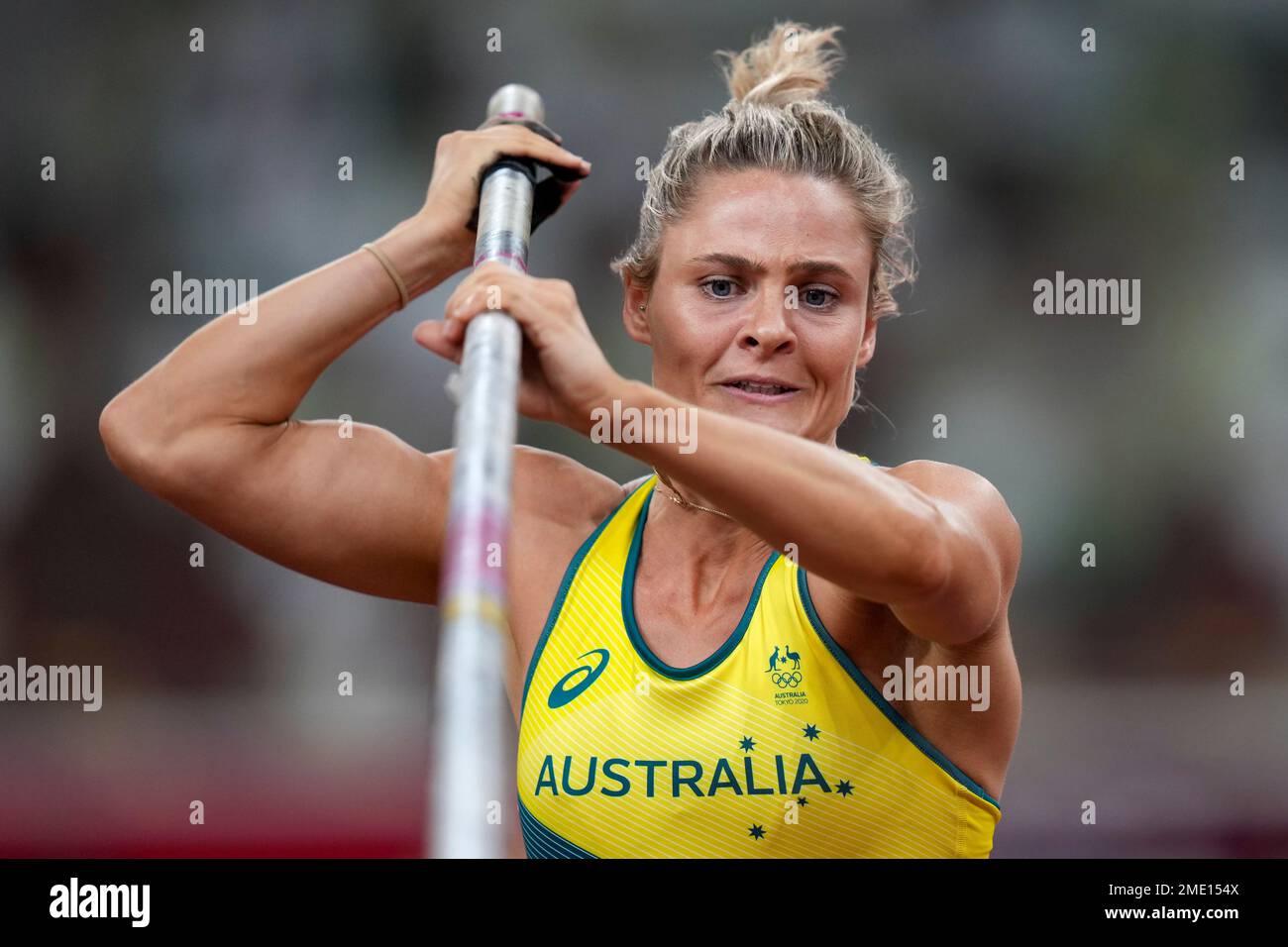 Elizaveta Parnova, of Australia, competes in qualifications for the