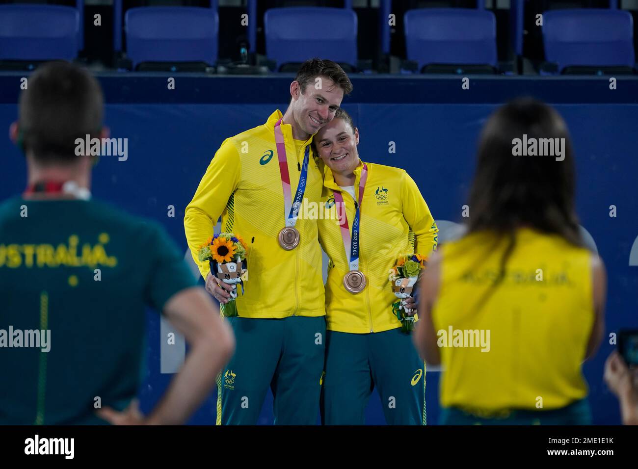 Ashleigh Barty And John Peers, Of Australia, Pose With The Bronze Medal ...