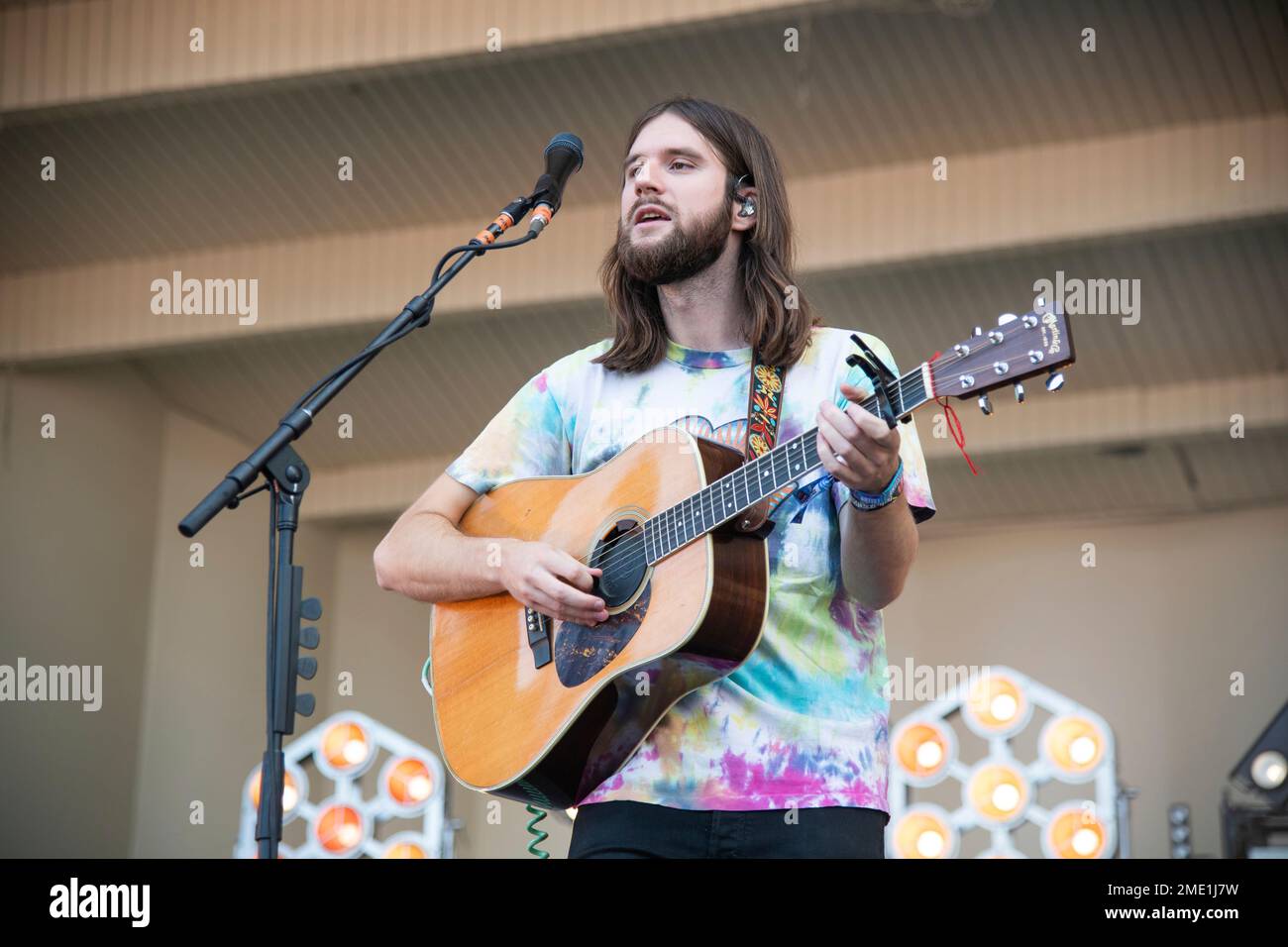 Matt Quinn of Mt. Joy performs on day three of the Lollapalooza Music Festival on Saturday, July