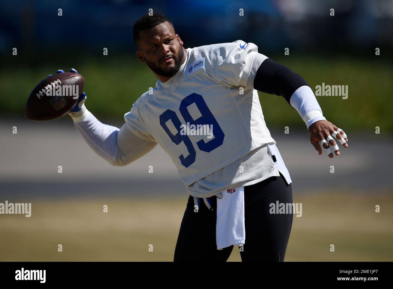 Los Angeles Rams defensive end Aaron Donald (99) during a NFL game against  the Tennessee Titans, Sunday, Nov. 7, 2021, in Inglewood, the Titans defeat  Stock Photo - Alamy