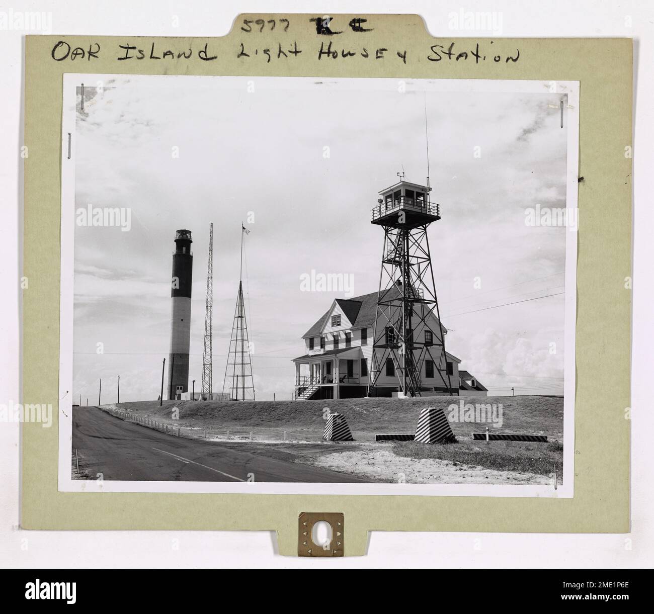 Oak Island Lighthouse & Station. This item consists of a photograph of the Oak Island light
