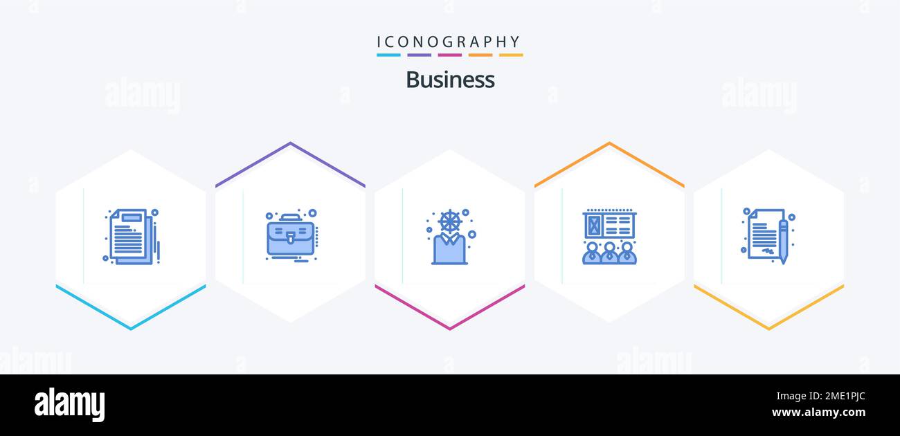 Business 25 Blue icon pack including contract. sign. business. training