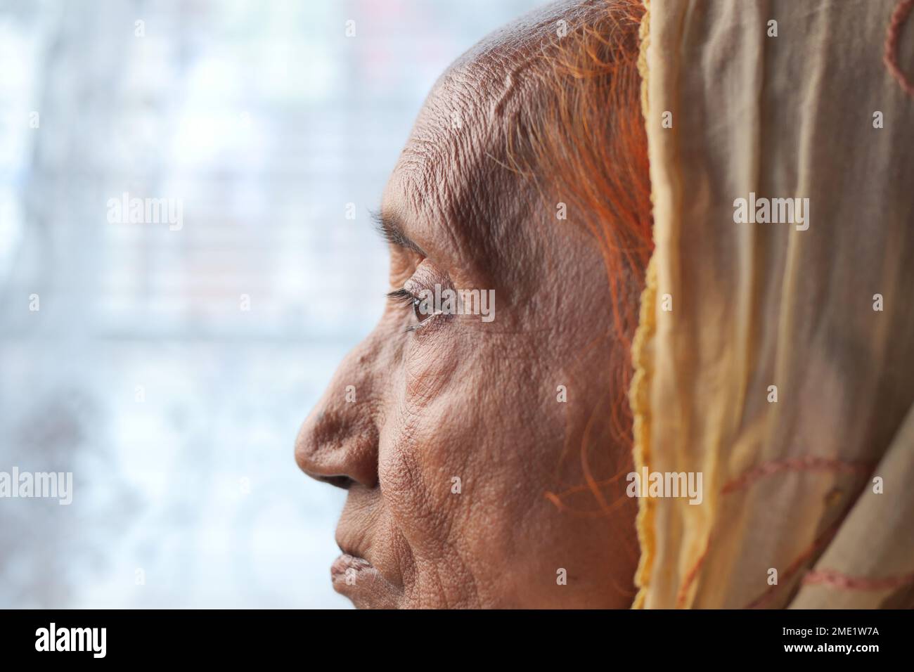 detail shot of asian senior women eye  Stock Photo