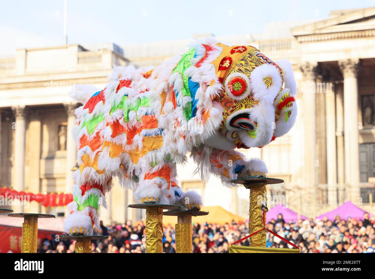 Lion dance at the Festival of Spring Celebration in Trafalgar Square ...