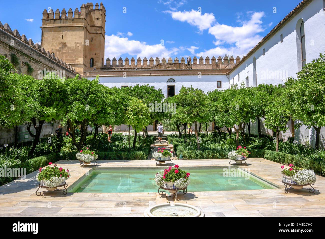 Views from Alcázar de los Reyes Cristianos, a palace in the city of Cordoba, Spain Stock Photo