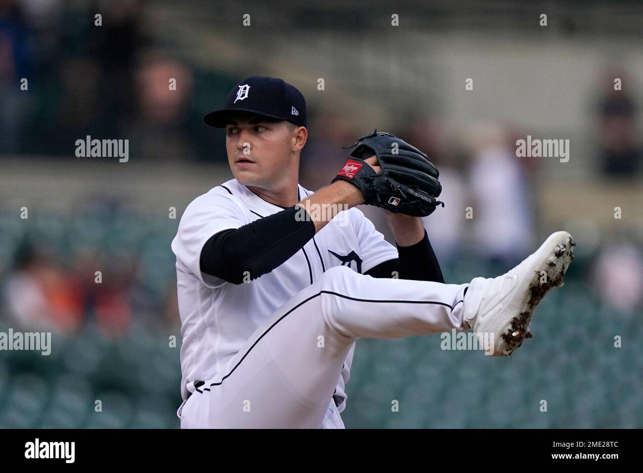 Detroit Tigers starting pitcher Tarik Skubal throws during the first ...