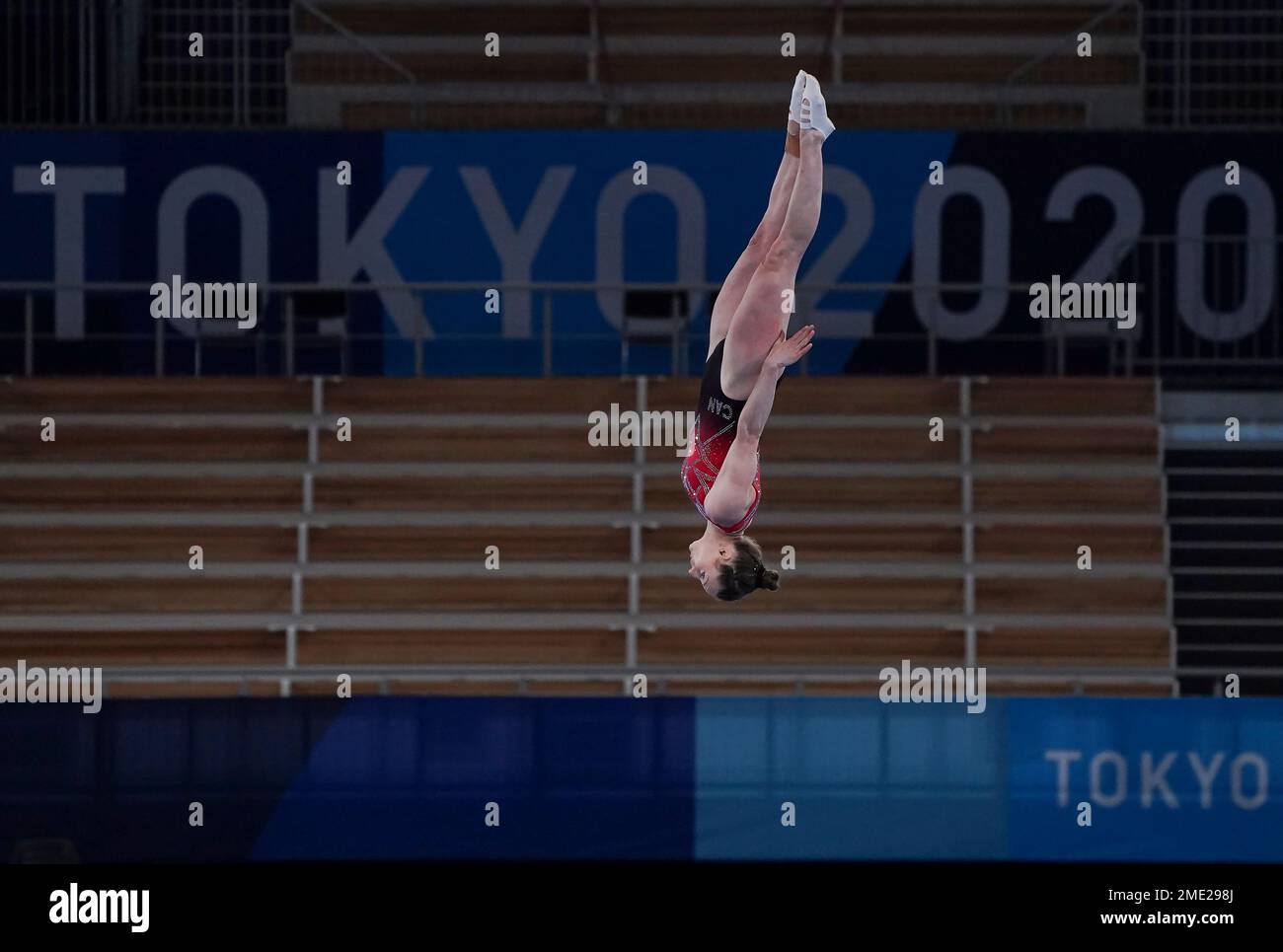 Canada's Rosie MacLennan competes in the women's trampoline gymnastics