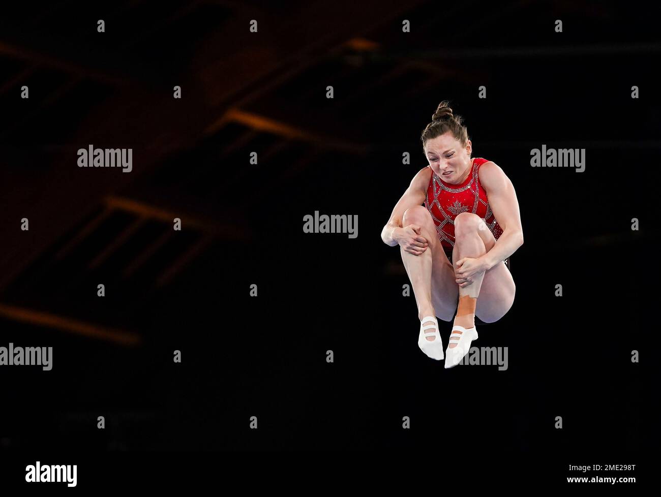 Canada's Rosie MacLennan competes in the women's trampoline gymnastics