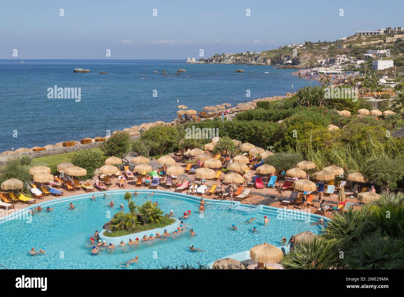 People enjoying the Poseidon Thermal Gardens, Ischia, Gulf of Naples