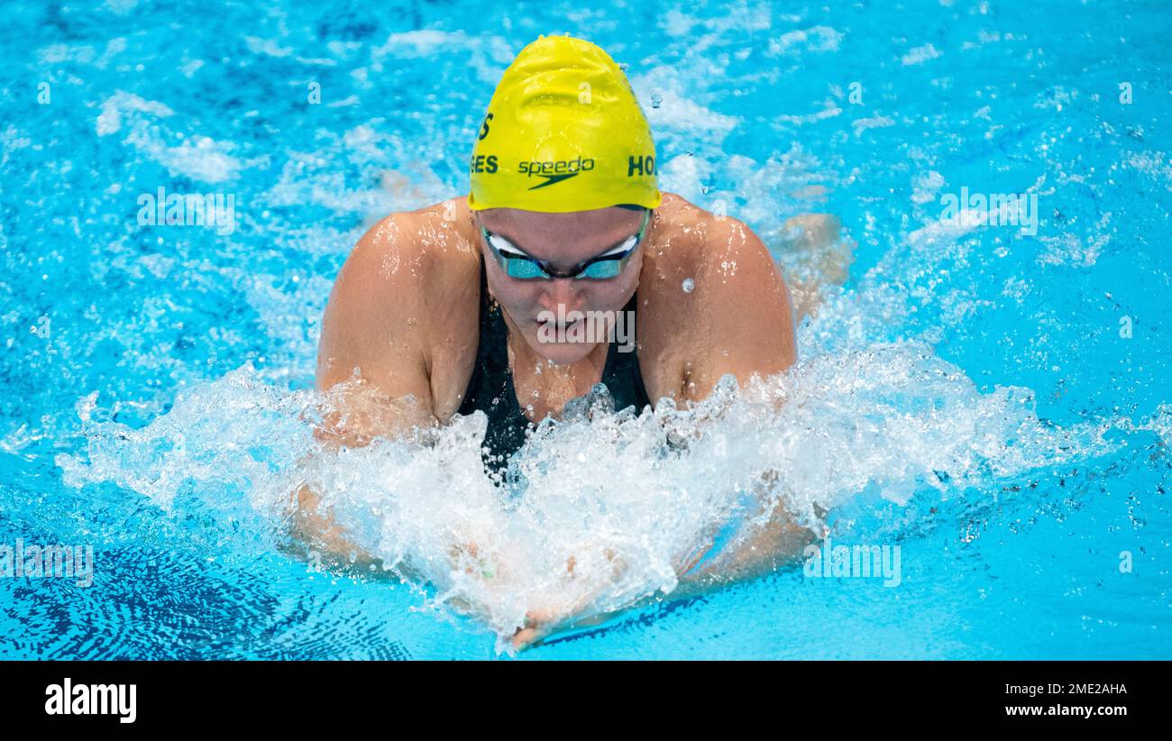 Australia's Chelsea Hodges swims in a women's 4x100meter medley relay
