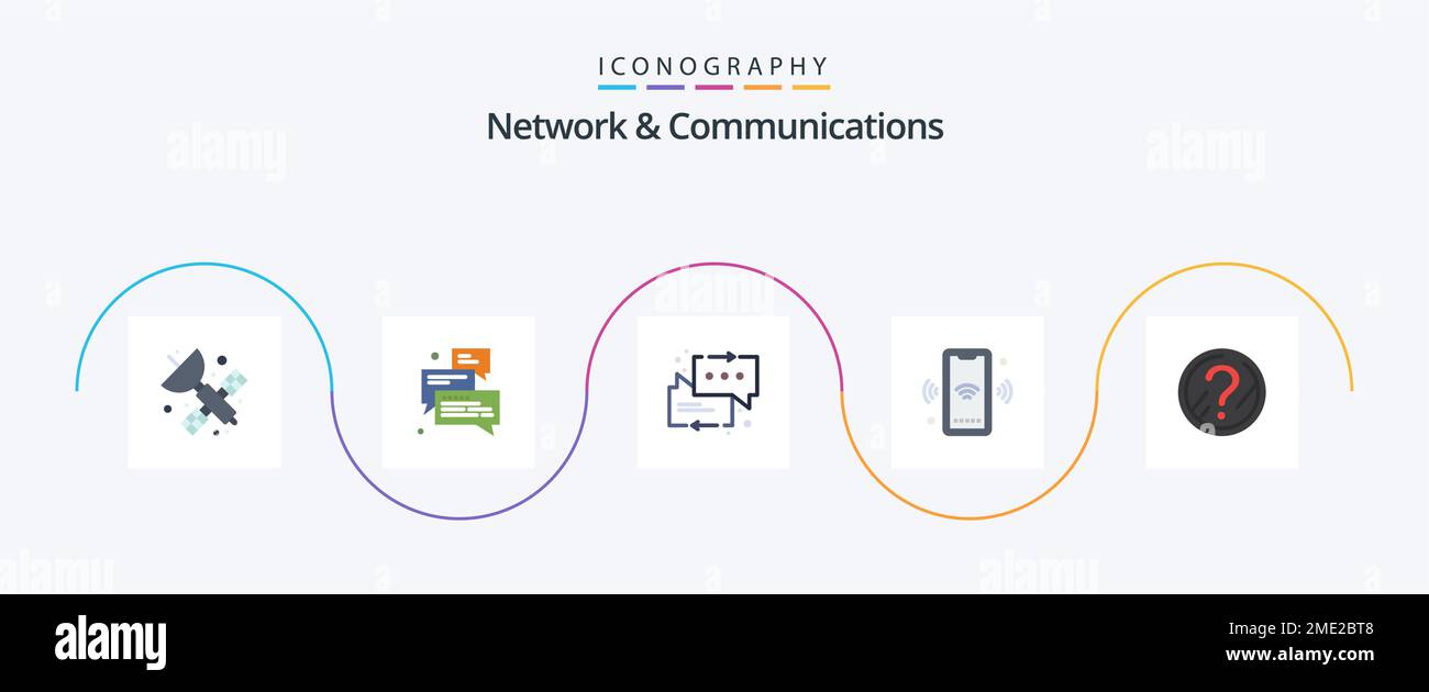Network And Communications Flat 5 Icon Pack Including smart. wifi