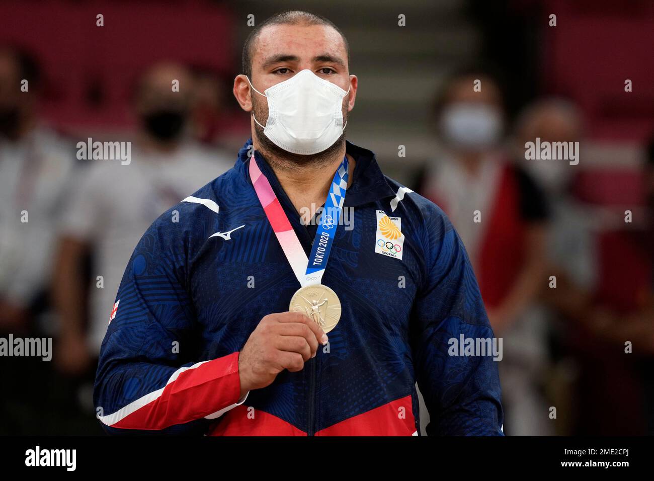 Silver medalist Guram Tushishvili of poses during the medal