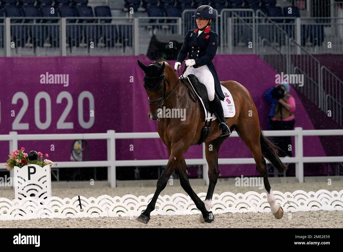 Britain's Laura Collett, riding London 52, competes during the