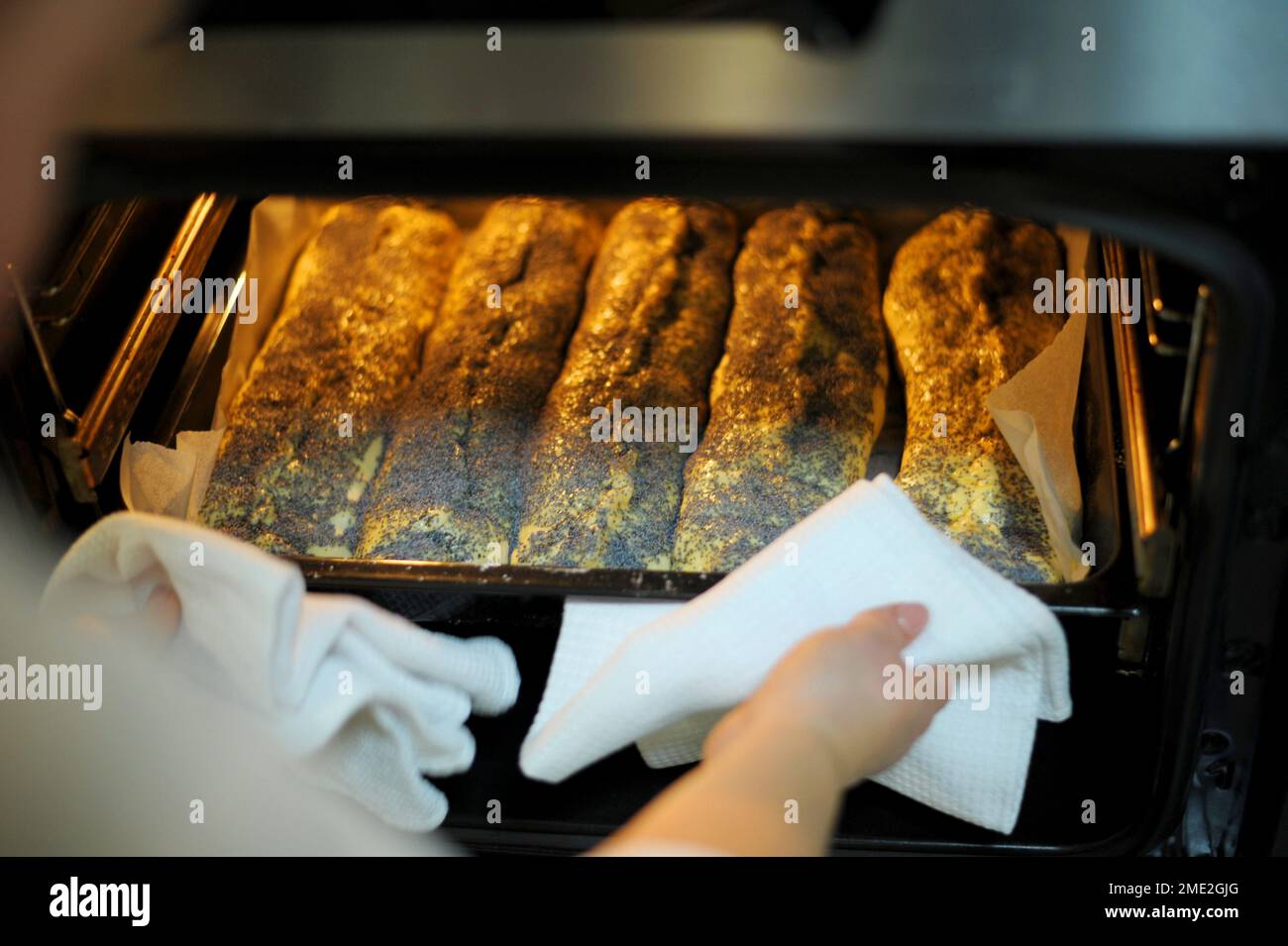 homemade pie is prepared and baked in special baking dish in an