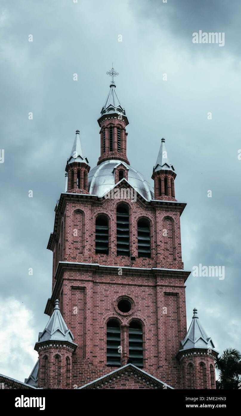 A vertical shot of a brick wall church Stock Photo - Alamy