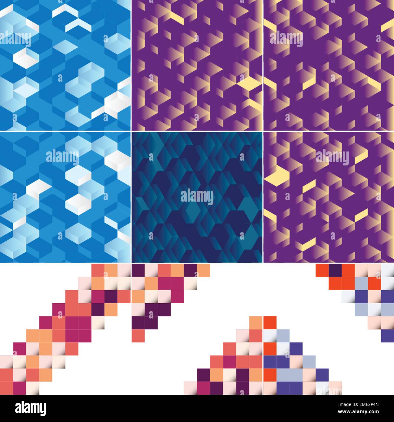 Seamless pattern of colorful blocks with a shadow effect EPS10 vector