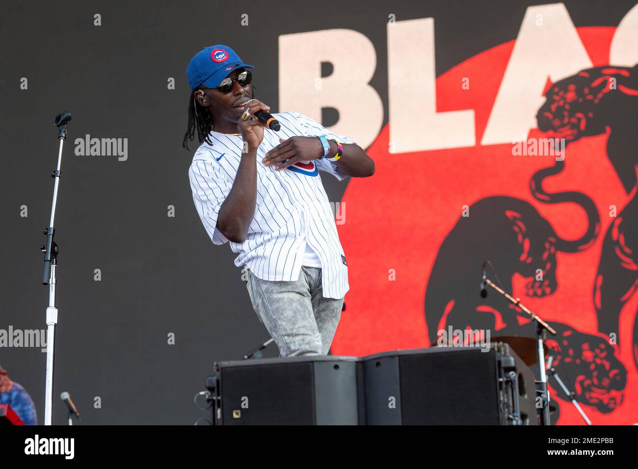 Eric Burton of Black Pumas performs on day one of the Lollapalooza