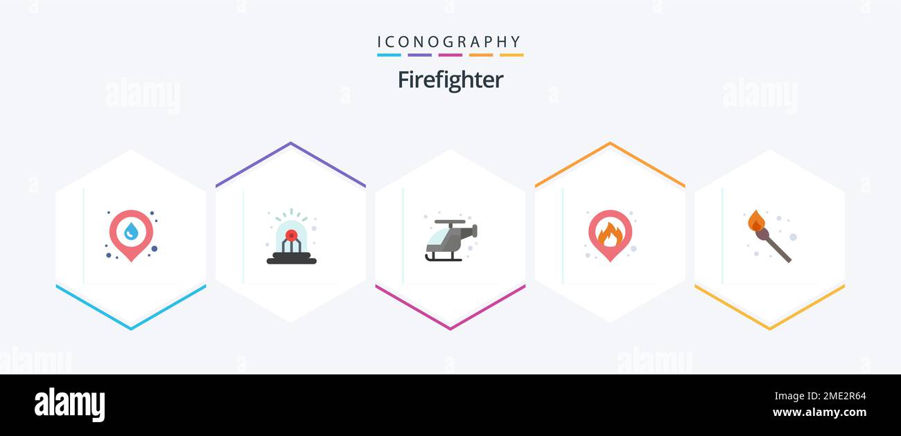 Firefighter 25 Flat icon pack including match. camping. emergency. map ...