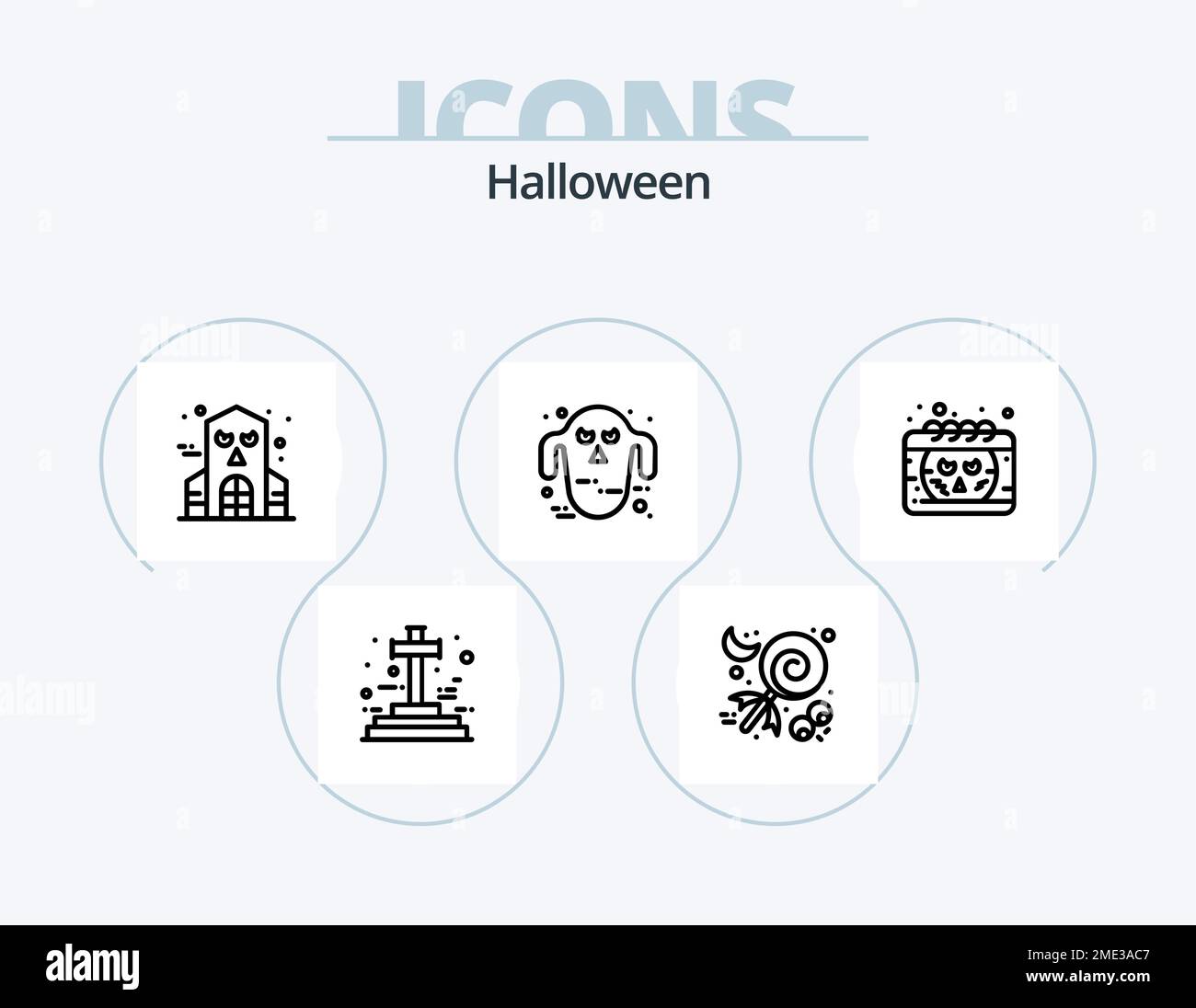 Halloween Line Icon Pack 5 Icon Design. celebration. scary. castle