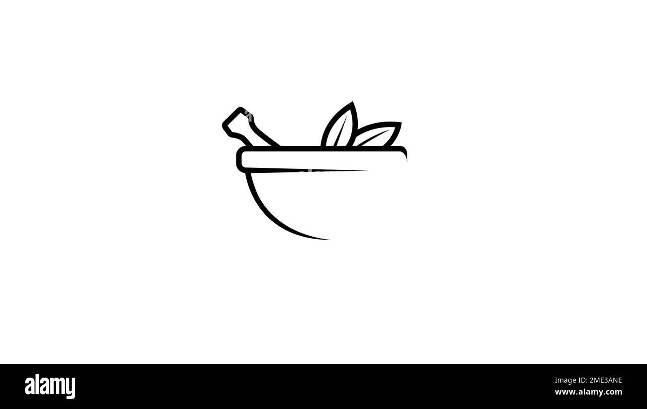 abstract bowl leaves therapy drug eco Logo vector design icon symbol ...