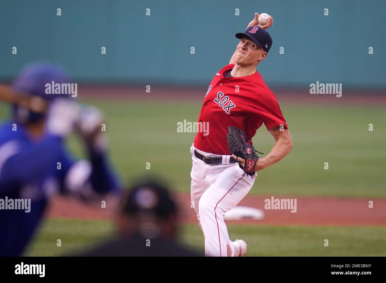 Boston Red Sox starting pitcher Nick Pivetta delivers to a Kansas City  Royals batter during the first inning of a baseball game at Fenway Park,  Wednesday, Aug. 9, 2023, in Boston. (AP
