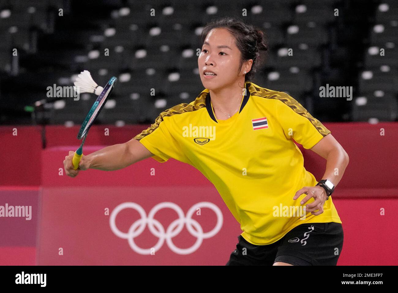 Thailands Ratchanok Intanon plays against Malaysias Cheah Sonila during their womens singles group stage badminton match at the 2020 Summer Olympics, Wednesday, July 28, 2021, in Tokyo, Japan