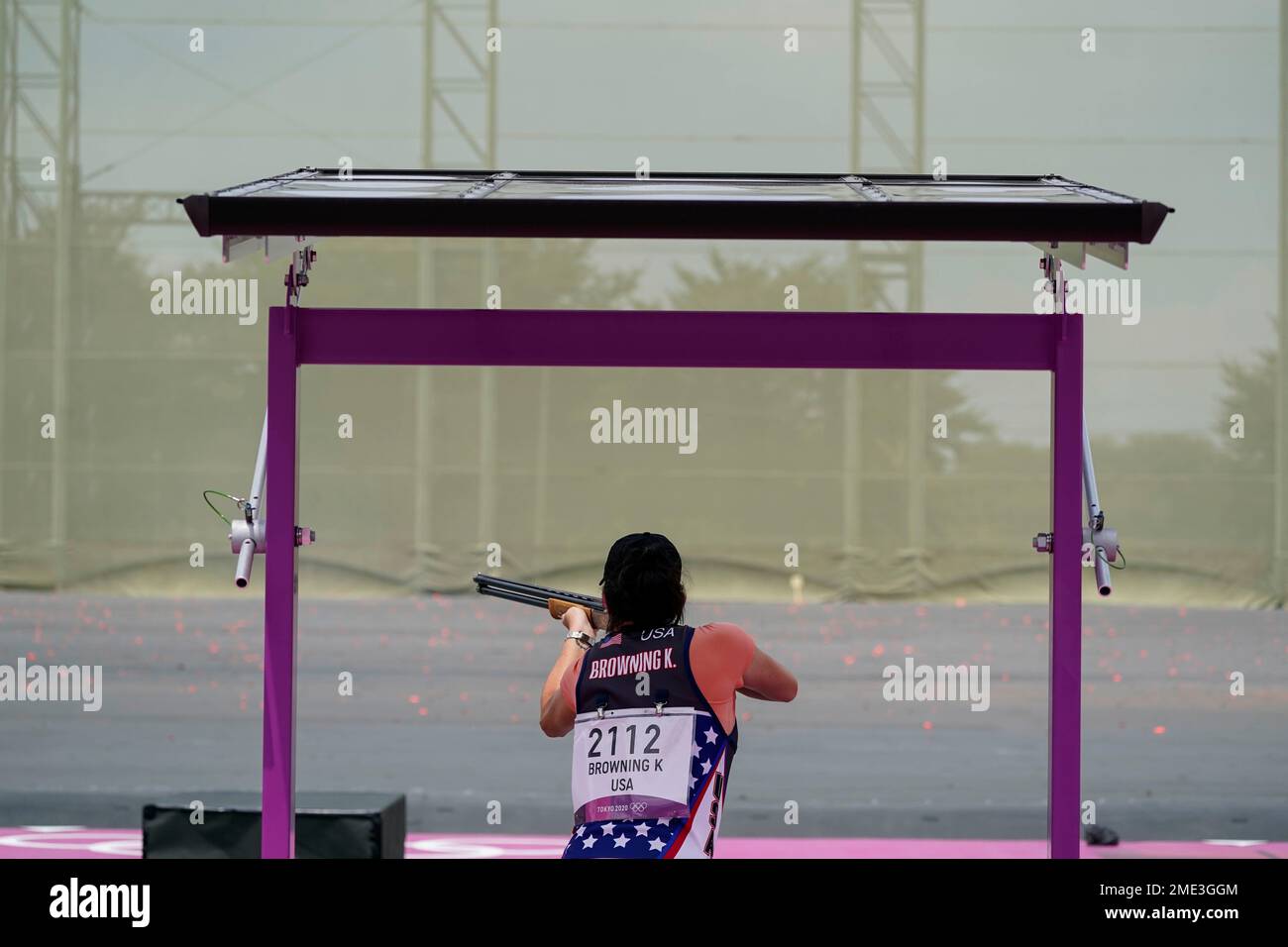 Kayle Browning, of the United States, compete in the women's trap at