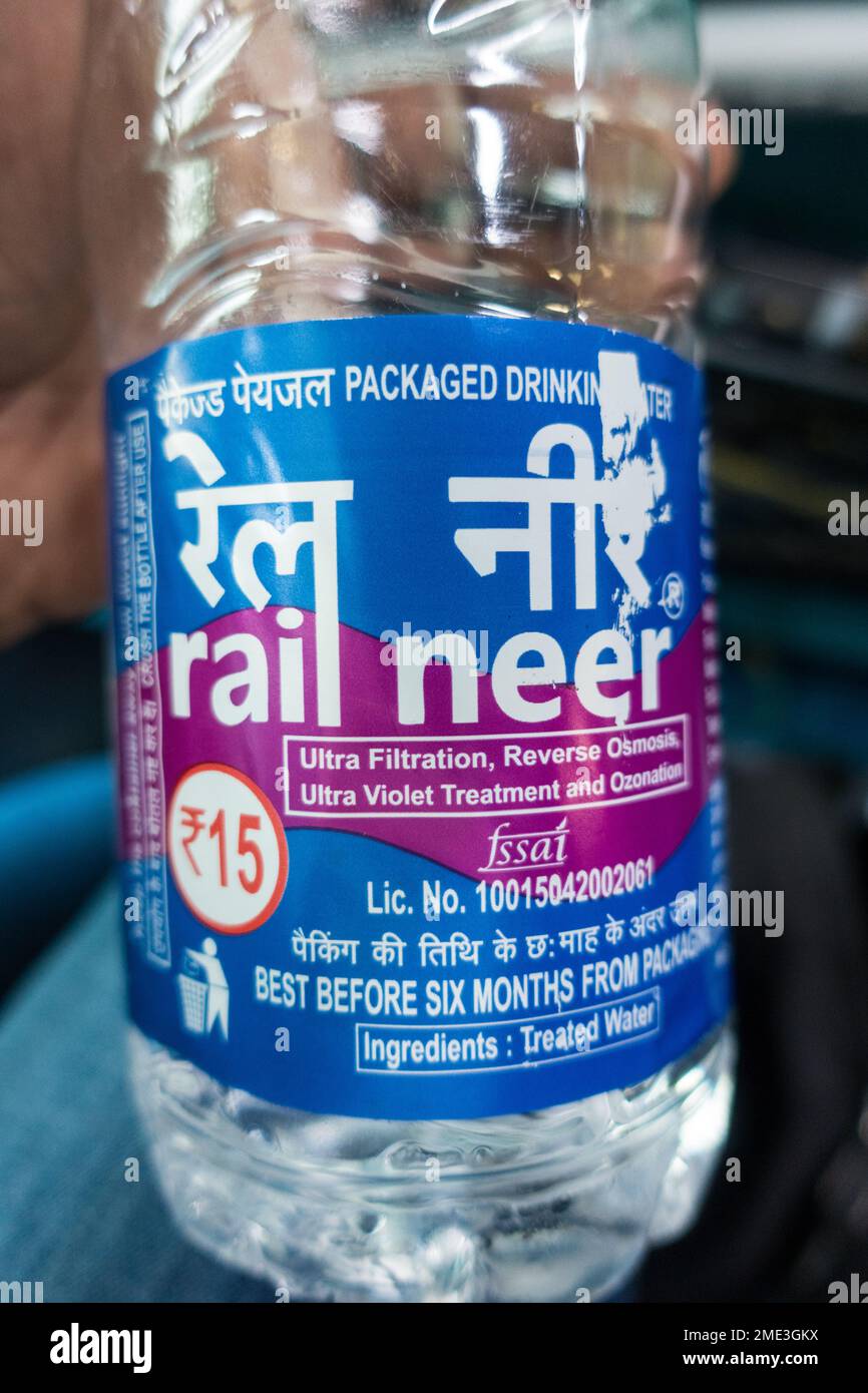Indian railways supplied water bottle on trains Stock Photo Alamy