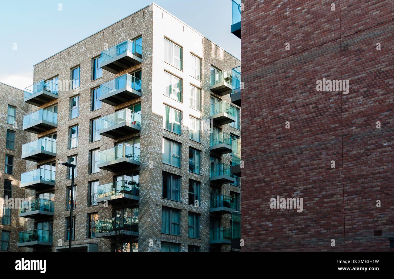 Ironworks Way, Chamberlain Court, Upton Gardens redevelopment of a the old West Ham United Football Stadium in East London, Green Street Stock Photo