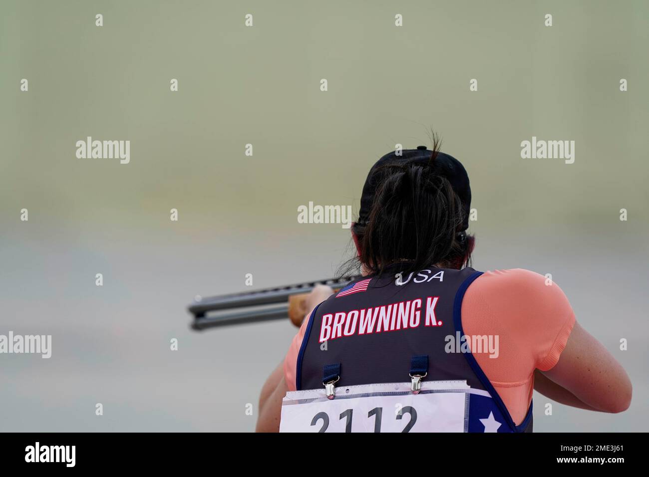 Kayle Browning, of the United States, competes in the women's trap at