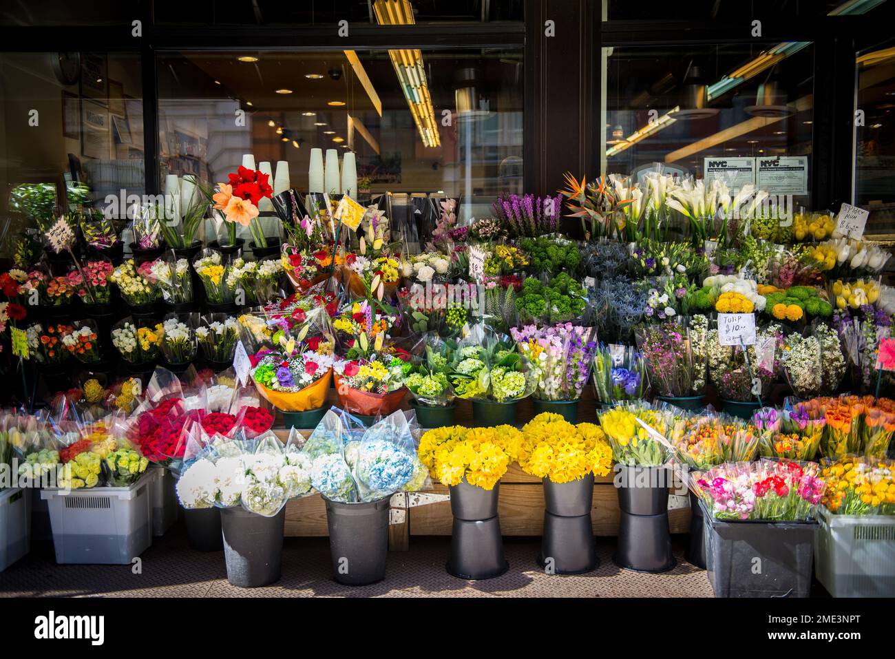 Flower selection at local deli store in Manhattan New York Stock Photo ...