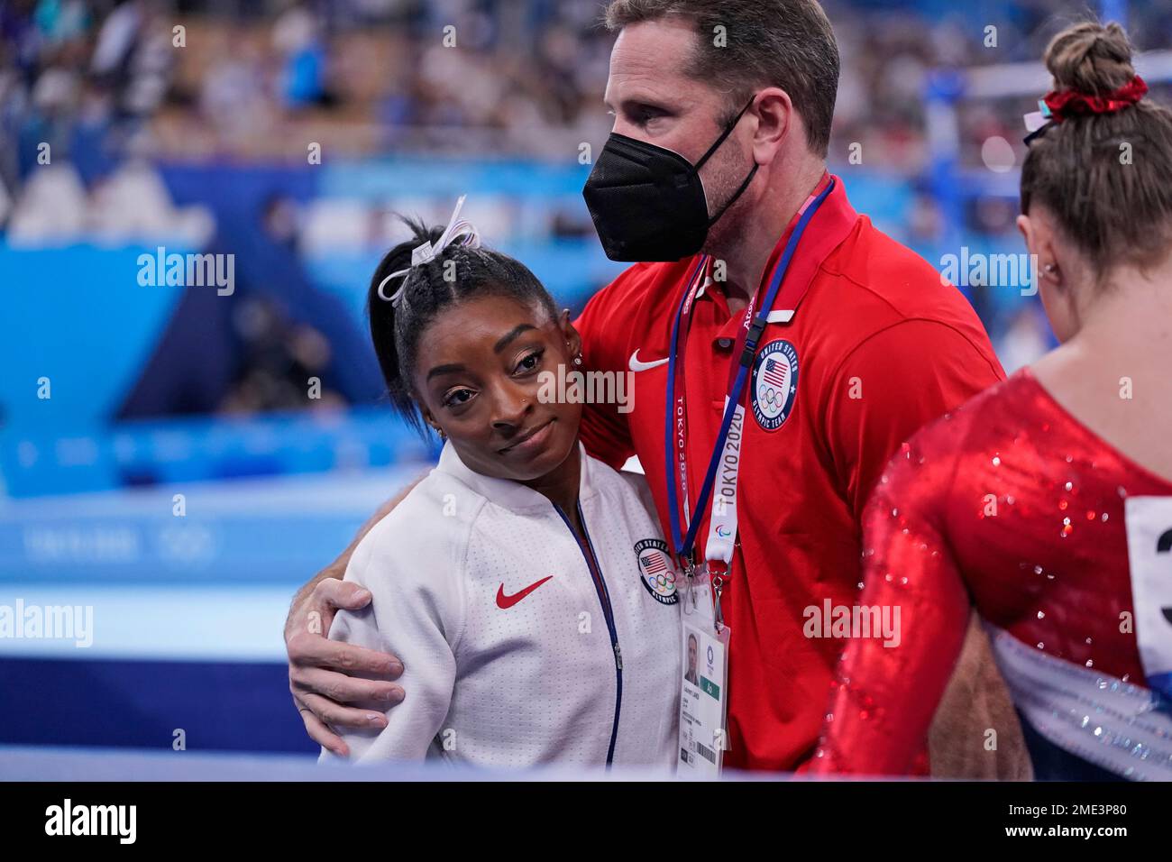 Coach Laurent Landi Embraces Simone Biles, After She Exited The Team ...