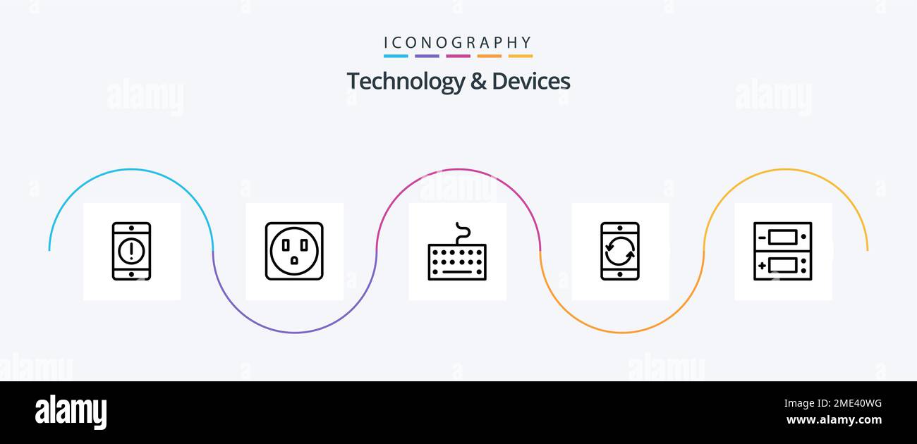 Devices Line 5 Icon Pack Including games. console. keyboard. mobile ...