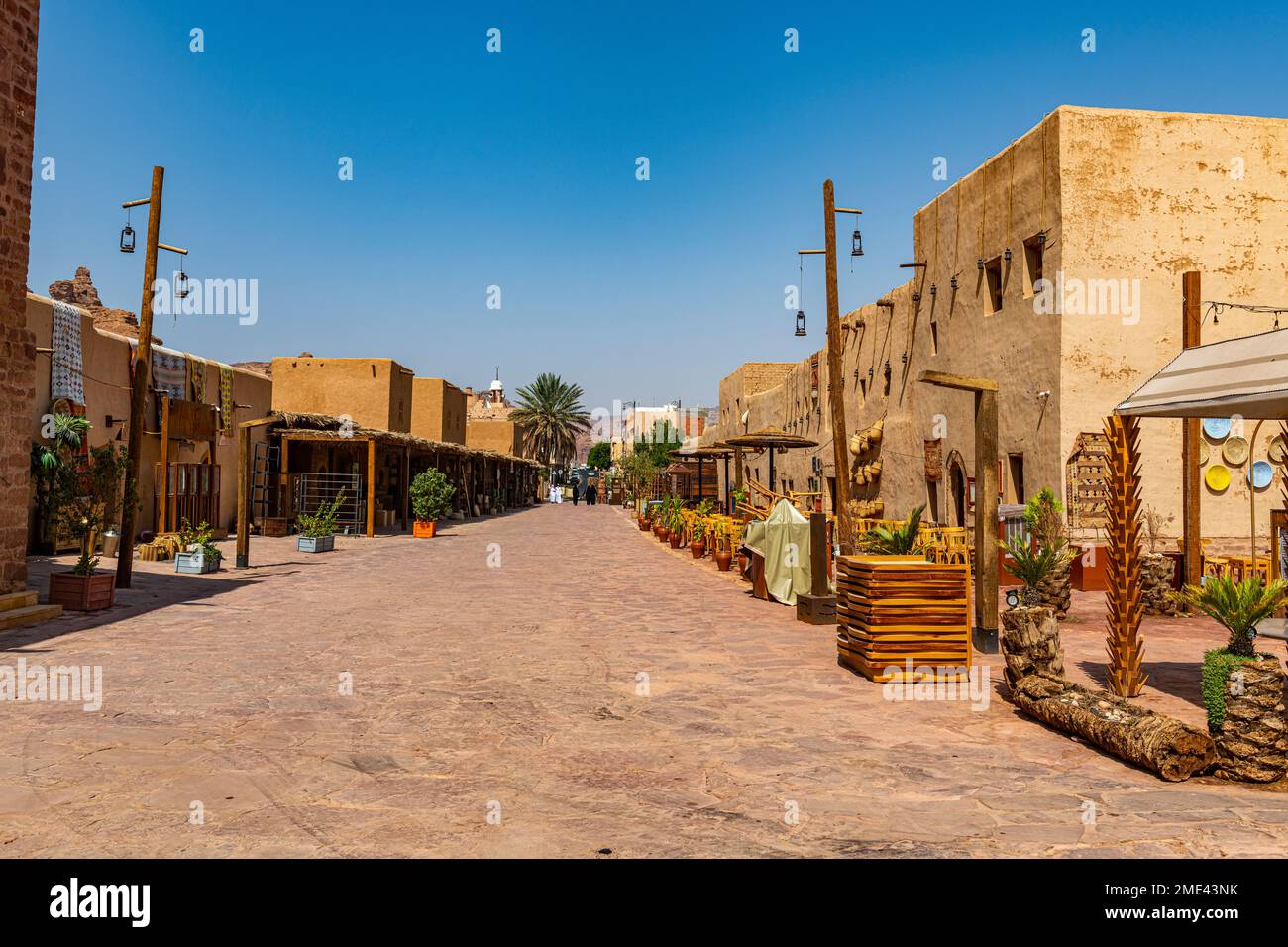 Saudi Arabia, Al-Ula, Empty street in desert old town Stock Photo