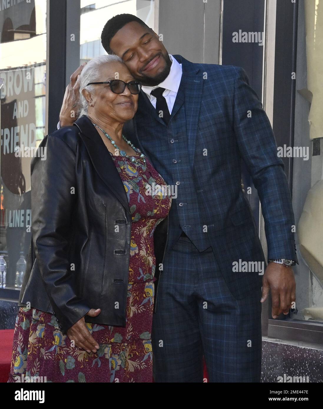 Los Angeles, United States. 23rd Jan, 2023. TV personality and former NFL player Michael Strahan is joined by mother, Louise Strahan during an unveiling ceremony honoring him with the 2,744th star on the Hollywood Walk of Fame on Monday, January 23, 2023. Photo by Jim Ruymen/UPI Credit: UPI/Alamy Live News Stock Photo