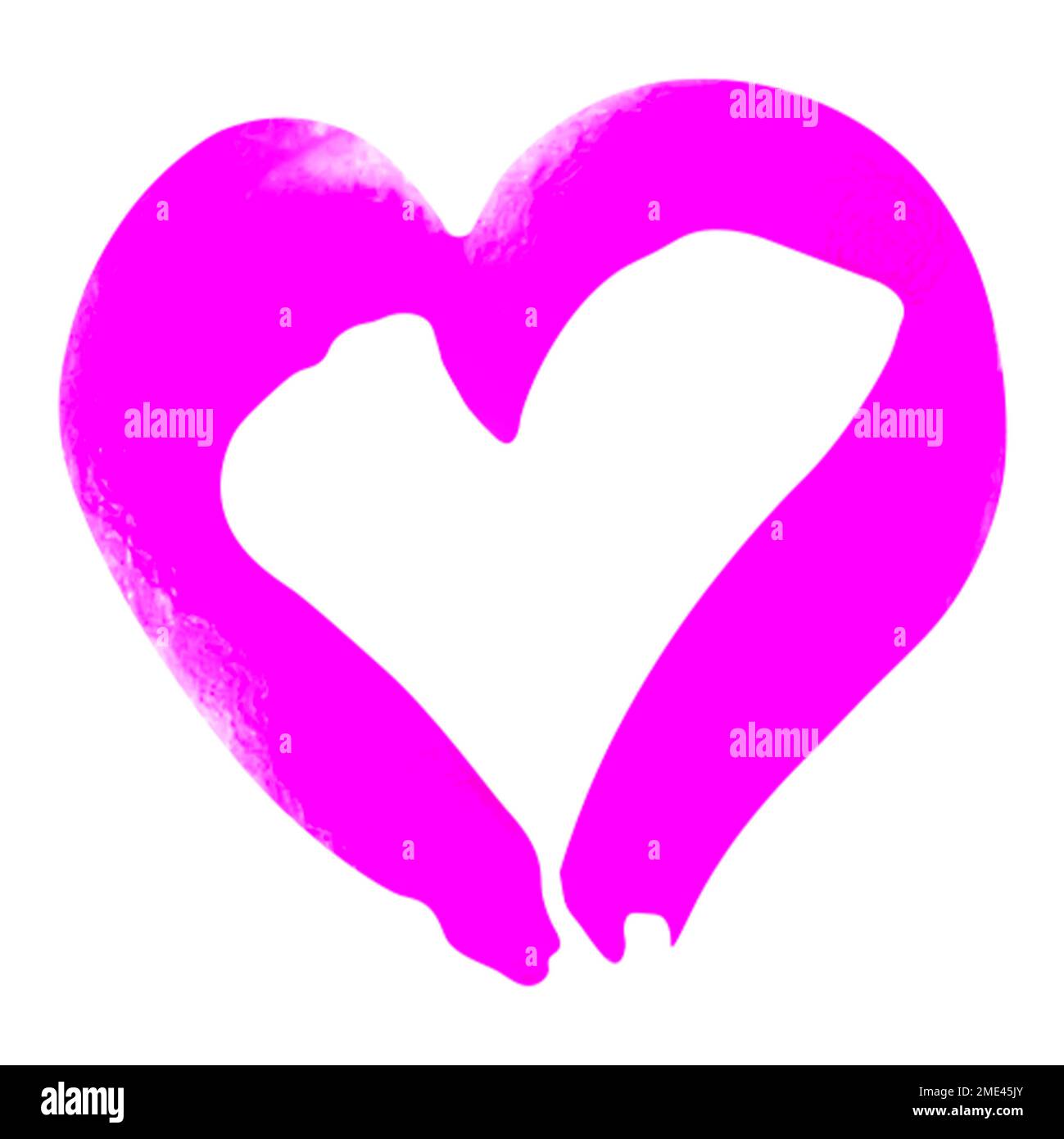 Pink hearts illustration on a white background. Love heart for ...