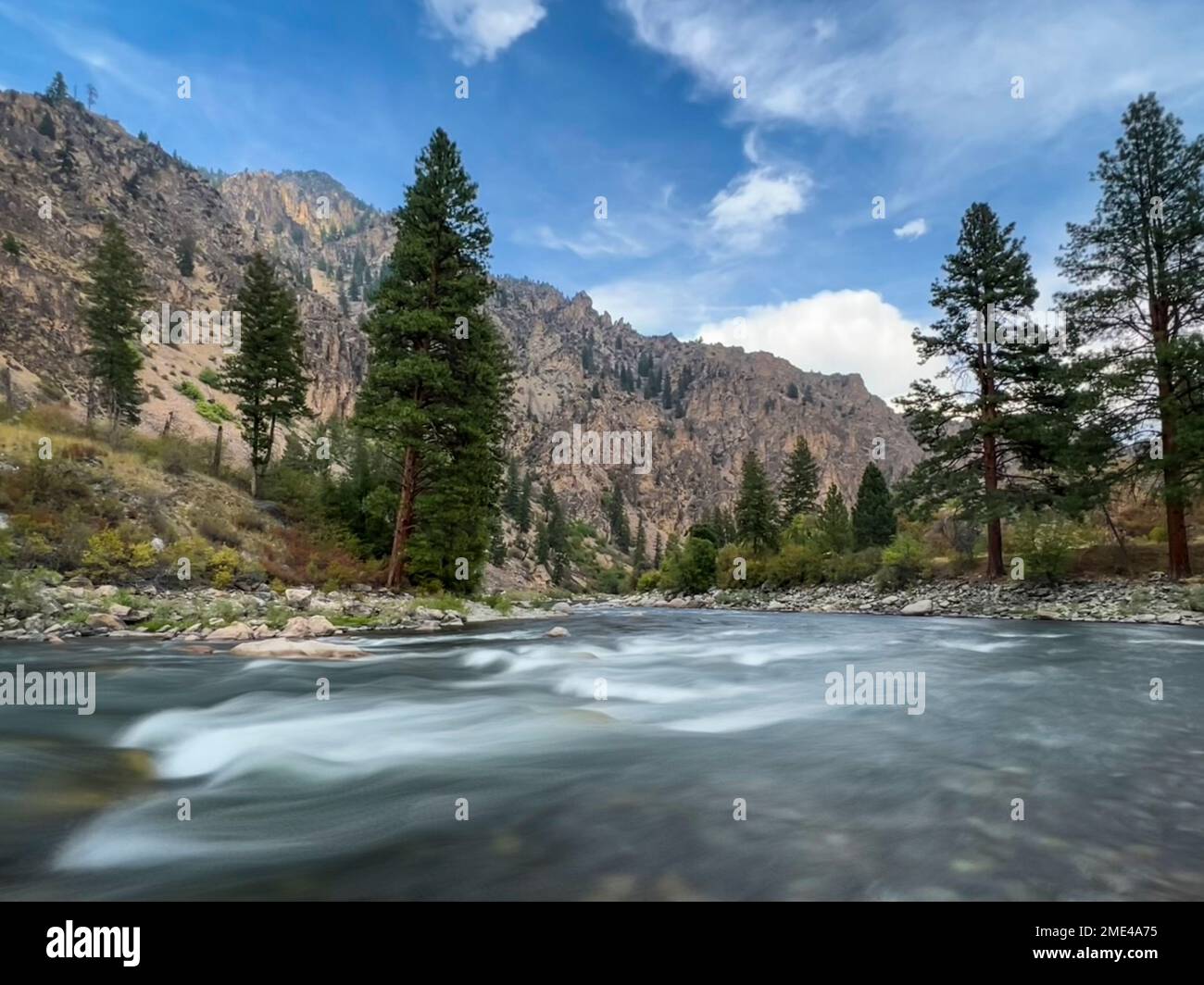 Middle Fork Salmon River in Idaho with Far and Away Adventures Stock