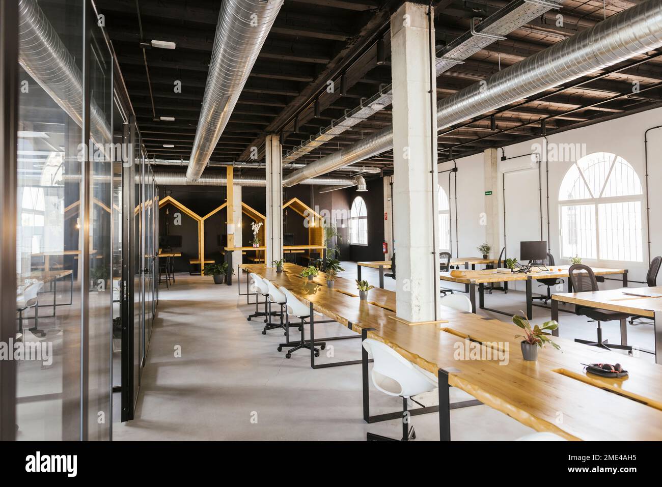 Interior of empty coworking office Stock Photo