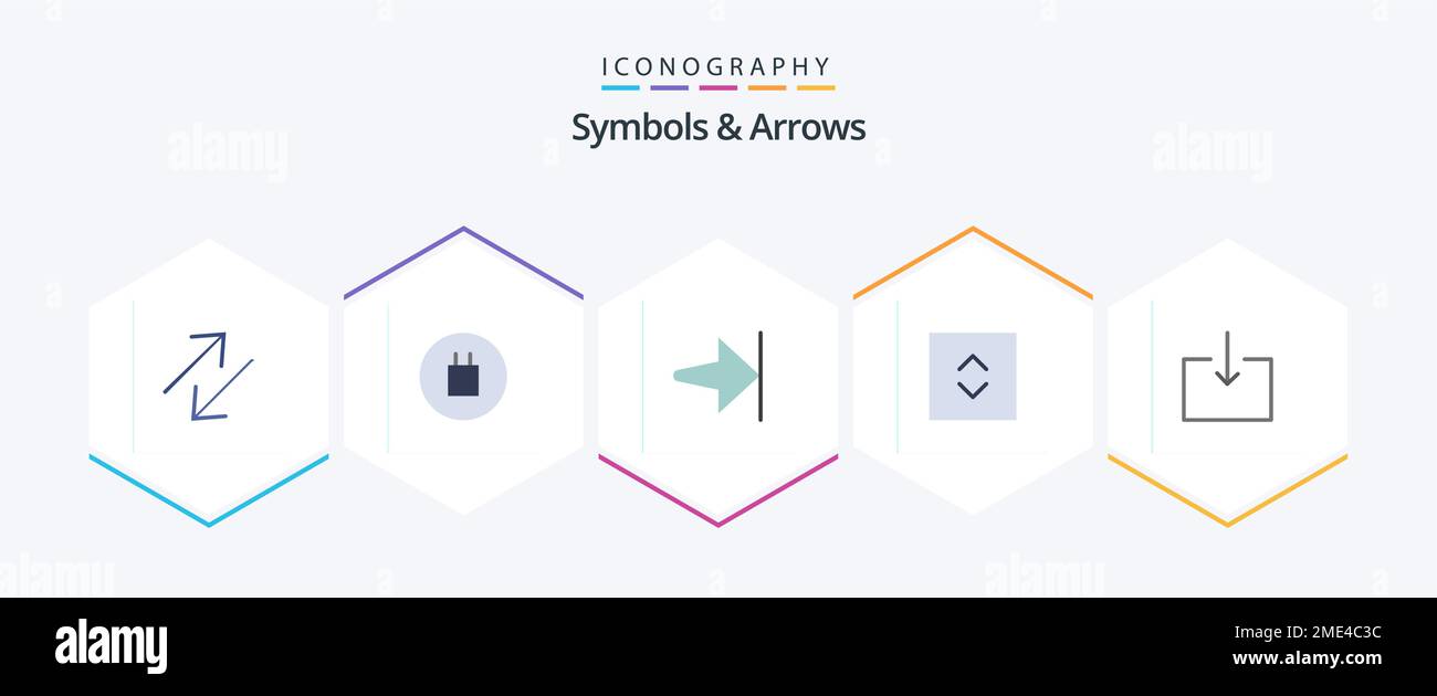 Symbols and Arrows 25 Flat icon pack including . . finish. import ...