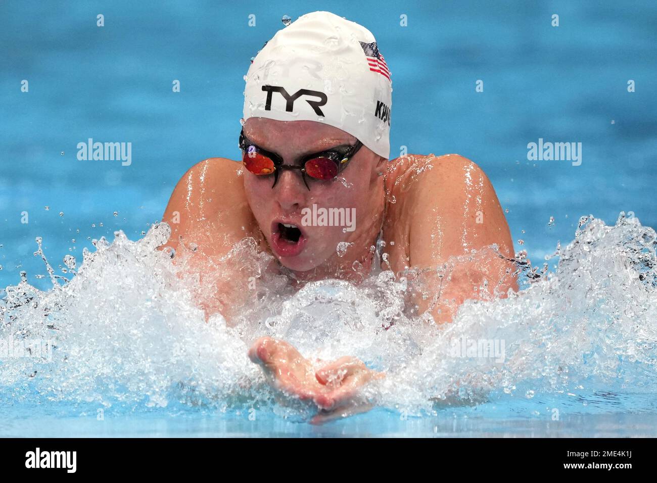Lilly King of the United States swims in her heat of the women's 100
